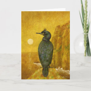 Shag Seabird auf Gold Karte