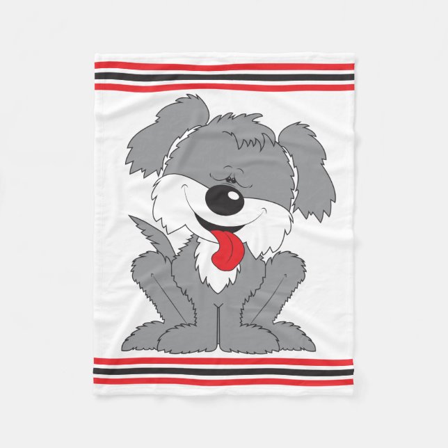 Shaggi-Welpen-Cartoon Fleecedecke (Vorderseite)