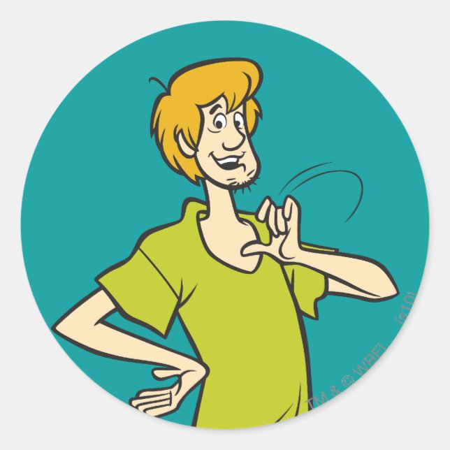 Shaggy Gesturing Runder Aufkleber (Vorderseite)