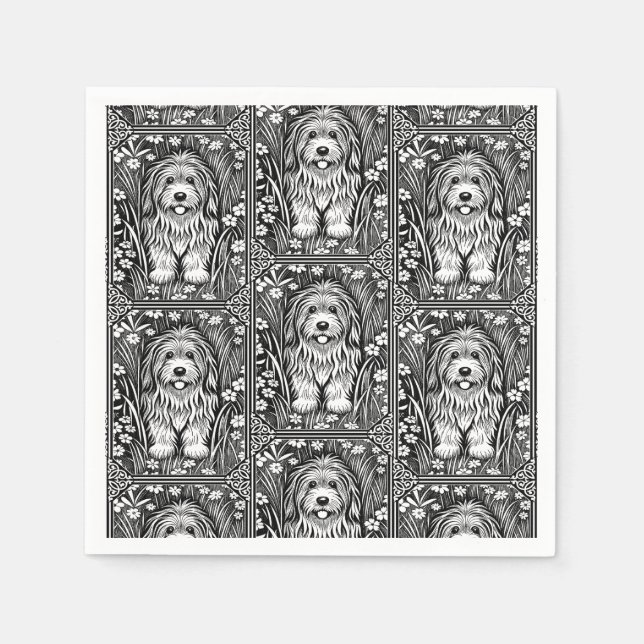 Shaggy Hund Geburtstagsparty Begrüßung Serviette (Vorderseite)