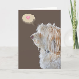 Shaggy Poodle Portrait Denken Sie an Sie Karte