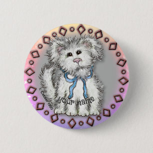 Shaggy Puppy Dog Button