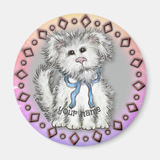 Shaggy Puppy Dog Magnet (Vorne)