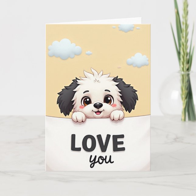 Shaggy Puppy Love You Card Karte (Vorderseite)