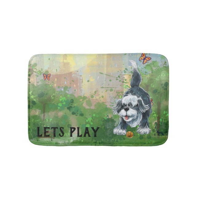 Shaggy Sheep Dog Badematte (Vorderseite)