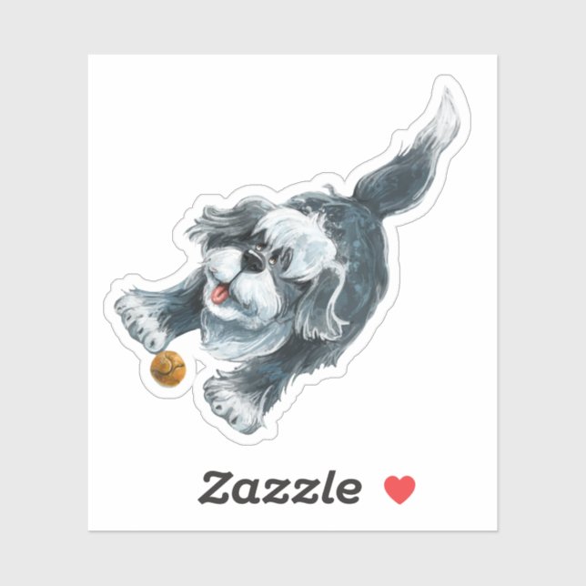 Shaggy Sheep Dog Stationery Aufkleber (Blatt)