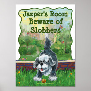 Shaggy Sheep Hund Vorsicht Zimmer Poster