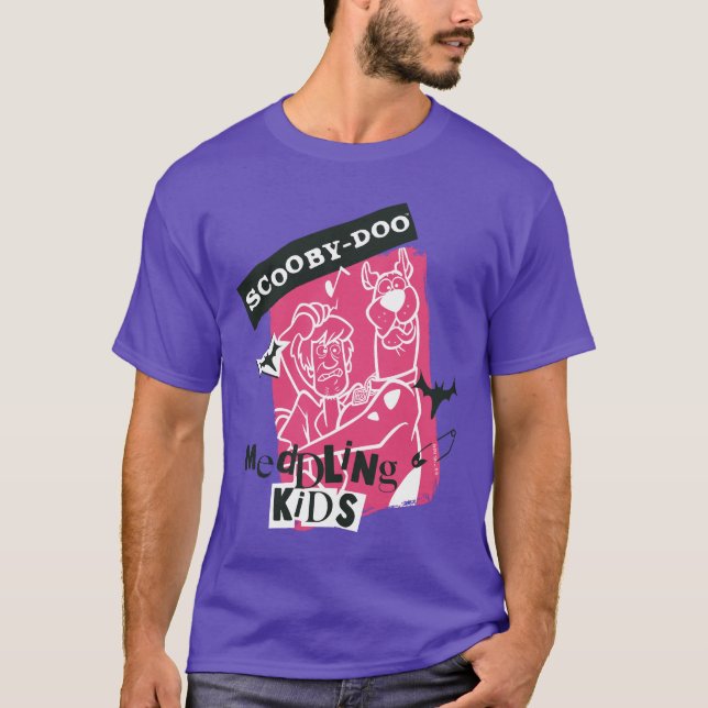 Shaggy und Scooby Doo Meddling Kids Punk Kontur T-Shirt (Vorderseite)