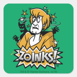 Shaggy "Zoinks!" Halbtongraphik Quadratischer Aufkleber