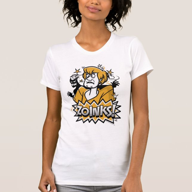 Shaggy "Zoinks"! Halftone Graphic T-Shirt (Vorderseite)