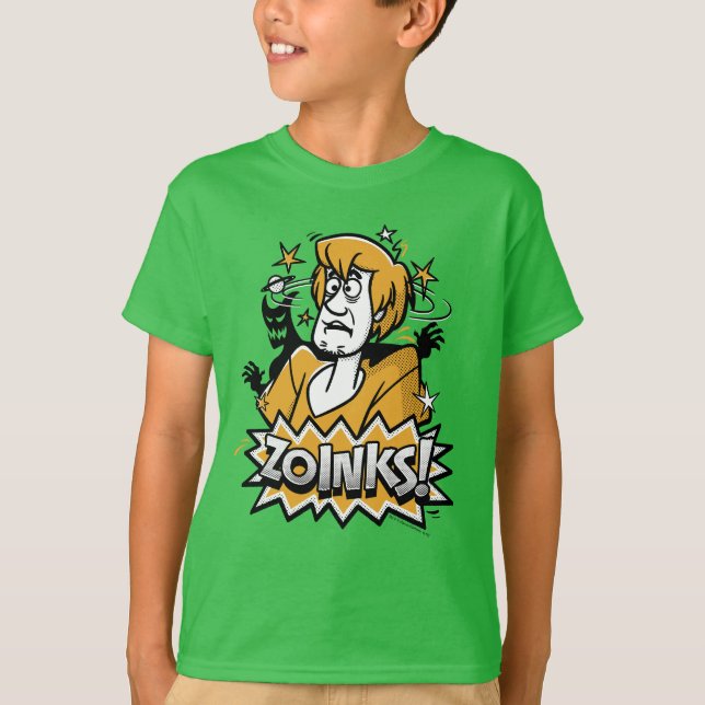 Shaggy "Zoinks"! Halftone Graphic T-Shirt (Vorderseite)