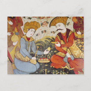 Shah Abbas I und ein Courtier Postkarte