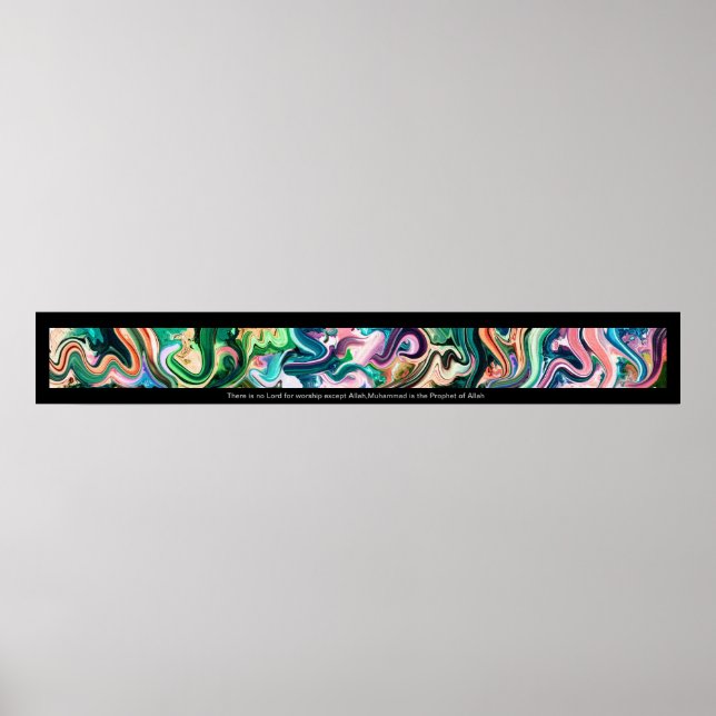 Shahada Arabische Kalligrafie ف ن-ا خ-ل-ط-ل-ا-إ-ل- Poster (Vorne)