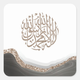 Shahada, arabische Kalligraphie, islamische Kunst- Quadratischer Aufkleber