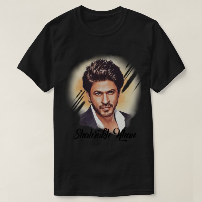 Shahrukh Khan Portrait Art T-Shirt (Design vorne)