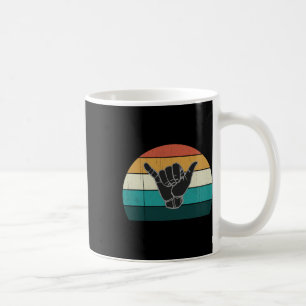 Shaka And Surf Schild - Cooles Vintage-Surfer-Surf Kaffeetasse