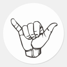 SHAKA ASL RUNDER AUFKLEBER