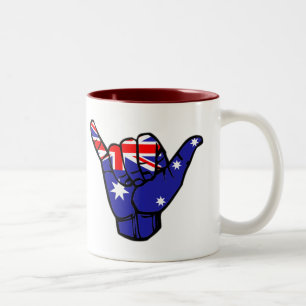 Shaka Australia Flag Zweifarbige Tasse