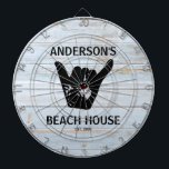 Shaka Beach House Surfer  Dartscheibe<br><div class="desc">Strandhaus Theke Dartboard,  das nur für Sie personalisiert ist!  Shaka Design in rustikalem Holz und schwarz...  Passen Sie Ihren Text an,  um ihn zu personalisieren. Kontaktiere mich,  wenn du Hilfe brauchst,  dann würde ich Liebe haben zu helfen.</div>