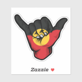 Shaka Hand AborigFlag gute Vibes Aufkleber