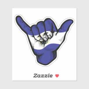 Shaka Hand El Salvador Flagge Gute Vibes Aufkleber