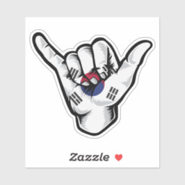 Shaka Hand Korea Flag Good Vibes Sticker
