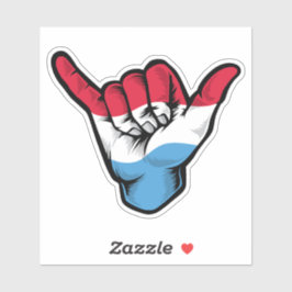 Shaka Hand Luxembourg Flag Good Vibes Sticker