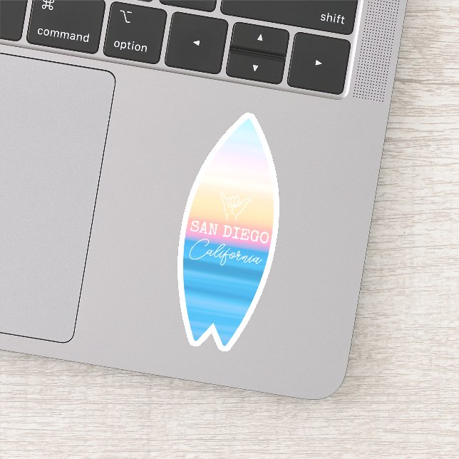 Shaka Hand Sign San Diego Sunset Surf Aufkleber (Detail)