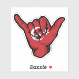 Shaka Hand Türkei Flag Good Vibes Sticker