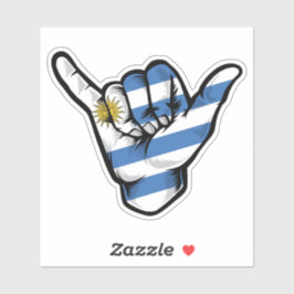Shaka Hand Uruguay Flag Good Vibes Sticker