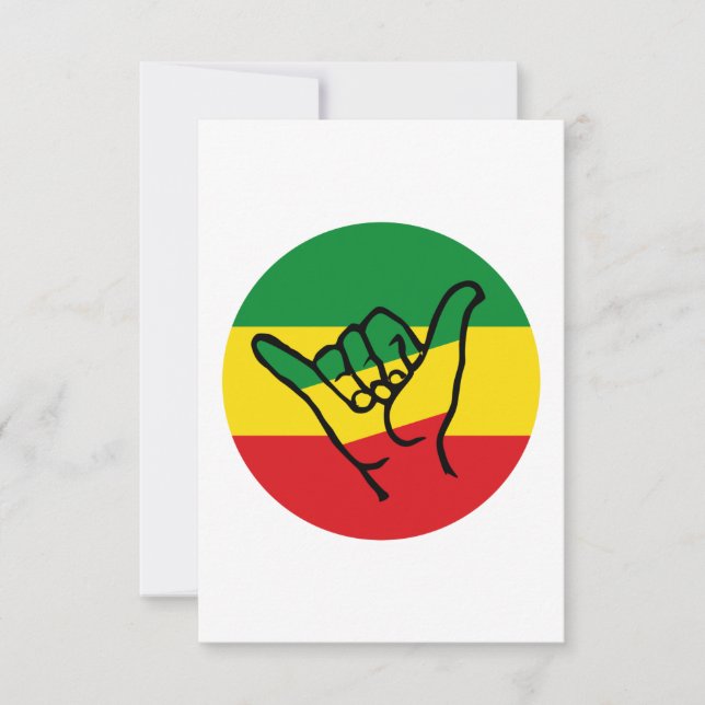 Shaka Hand With Reggae Colors Karte (Vorderseite)