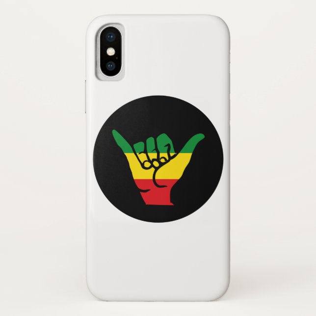 Shaka Hände mit Reggae-Farben Case-Mate iPhone Hülle (Rückseite)