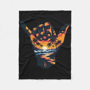 Shaka-Handzeichen Aloha Surfen Surf Sommerferien Fleecedecke