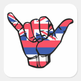 Shaka Hawaii Flag Quadratischer Aufkleber