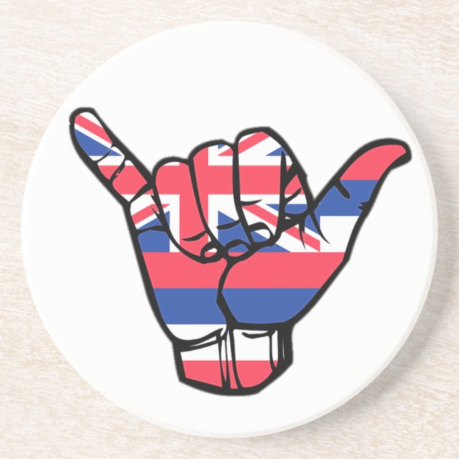 Shaka Hawaii Flag Untersetzer (Vorne)