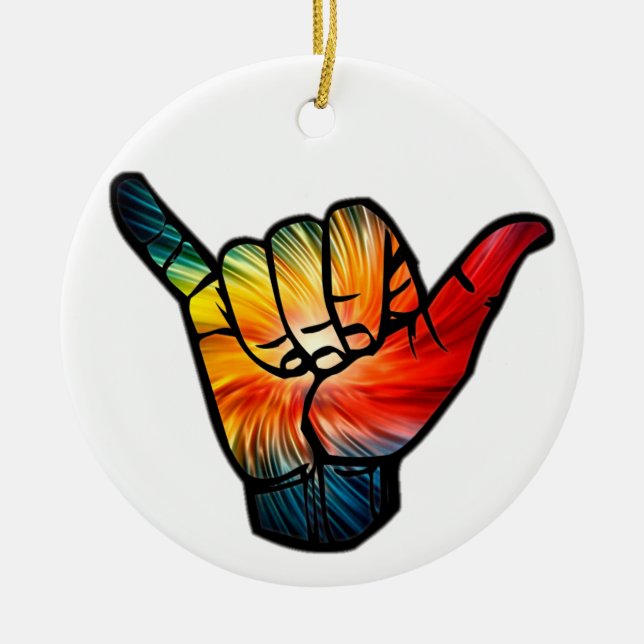 Shaka Rainbow Keramikornament (Vorne)