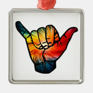 Shaka Regenbogen Silbernes Ornament