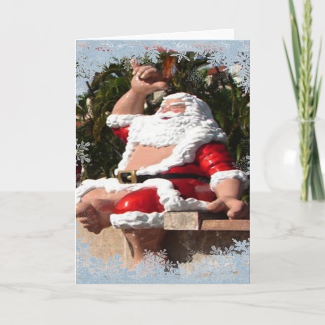 Shaka Santa Claus Feiertagskarte (Vorderseite)