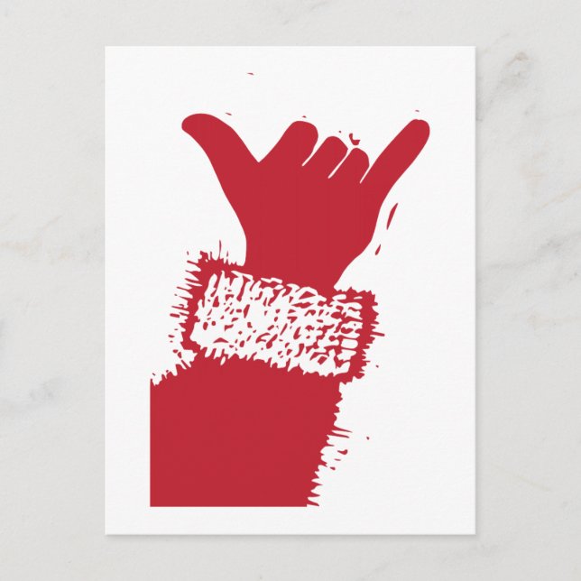 Shaka Santa Feiertagspostkarte (Vorderseite)