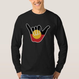 Shaka-Schild der australischen Aborigine-Fahne T-Shirt