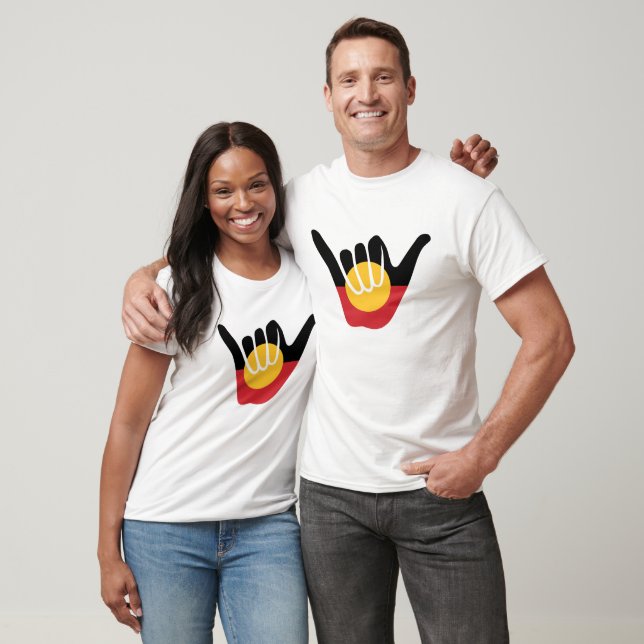 Shaka-Schild der australischen Aborigine-Fahne T-Shirt (Unisex)