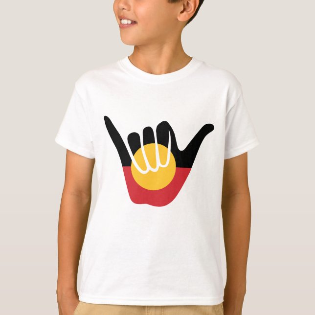 Shaka-Schild der australischen Aborigine-Fahne T-Shirt (Vorderseite)