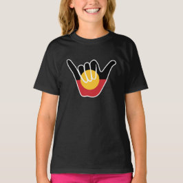 Shaka-Schild der australischen Aborigine-Fahne T-Shirt