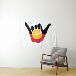 Shaka-Schild der australischen Aborigine-Fahne Wandteppich