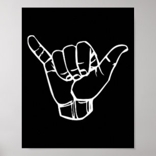 Shaka-Sign Surf Retro Hawaii-Surf-T-Shirt Poster