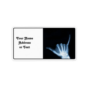 Shaka Sign X-Ray (Hang Loose) Adressaufkleber