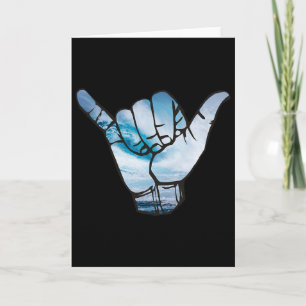 Shaka T-Shirt Ozean Surfen Welle Surfer Hawaii Han Karte