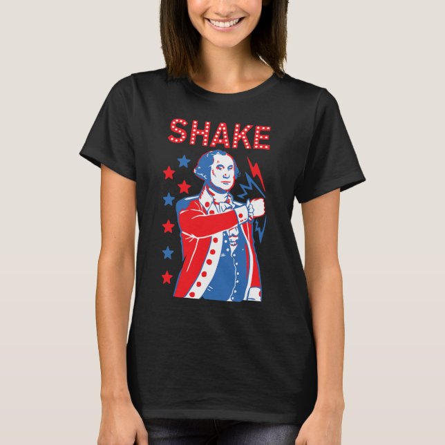 "Shake and Ke Drink American Präsidenten glücklich T-Shirt (Vorderseite)