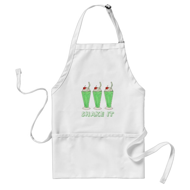Shake It Green Milkshake St Patrick's Day Kleeblat Schürze (Vorne)