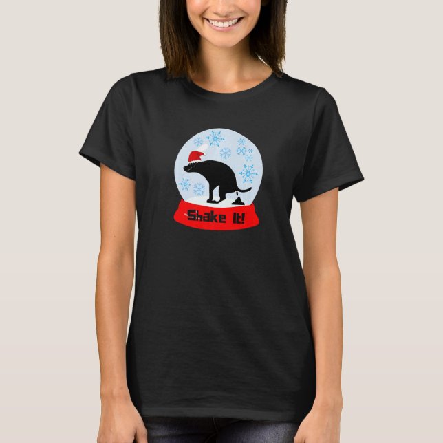 Shake it Pooping Dog Globe T-Shirt (Vorderseite)